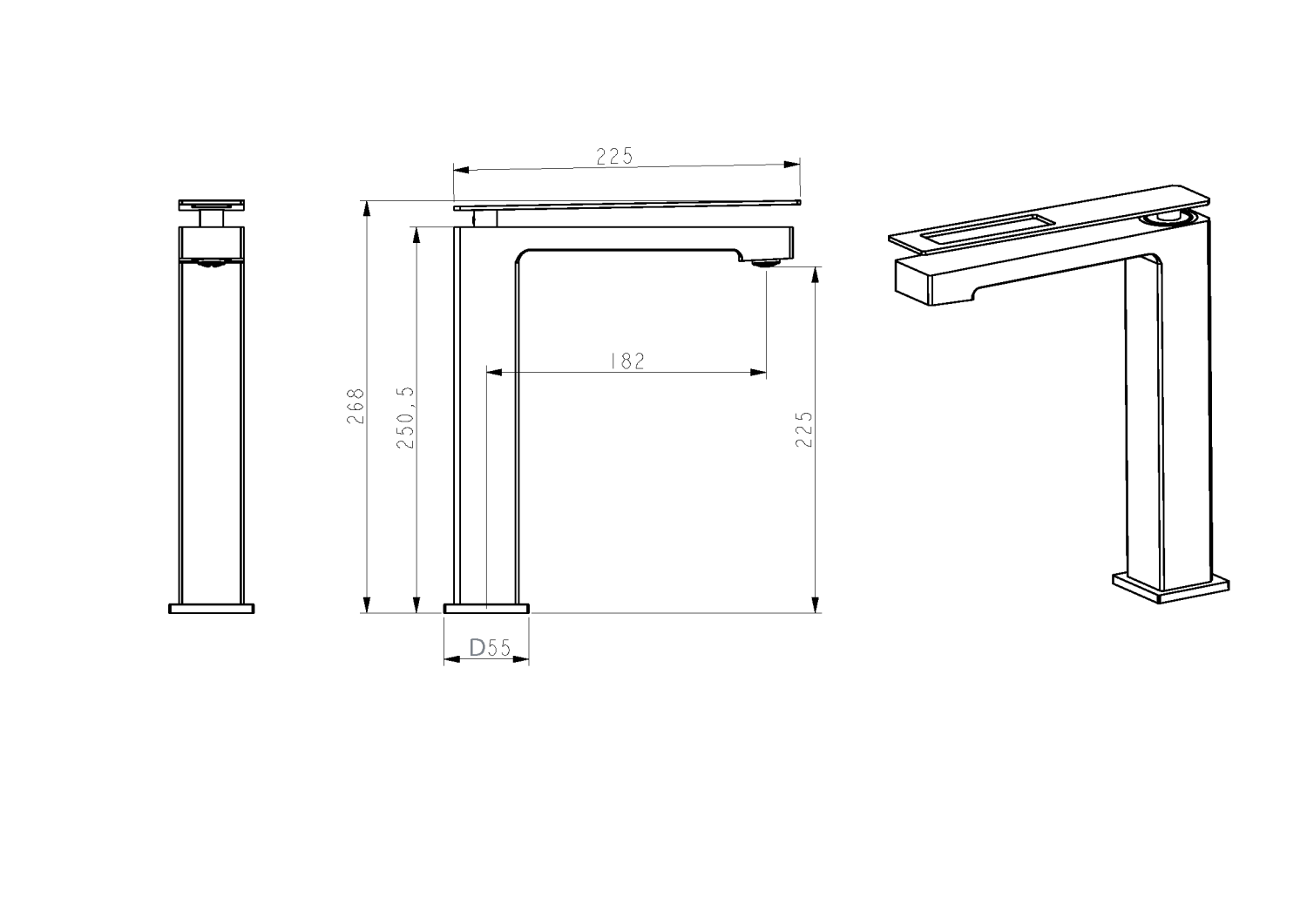 Boheme Q Смеситель для раковины высота излива 22,5 см, без донного клапана, цвет: white/chrome 142-WCR.2