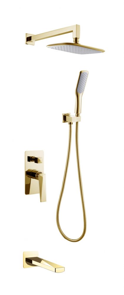 Boheme Venturo Душевой комплект встраиваемый - смеситель, верхний, ручной душ, шланг, цвет: gold 384-2