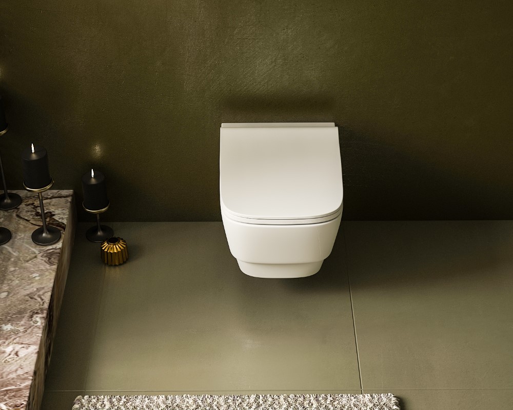 Boheme Bello Унитаз подвесной 53х35,5 безободковый, смыв каскадный, цвет: matt white 971-MW