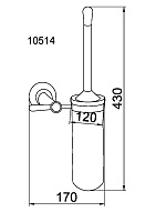 Boheme Chiaro Ершик для унитаза подвесной со стеклянной колбой, цвет: gold 10514