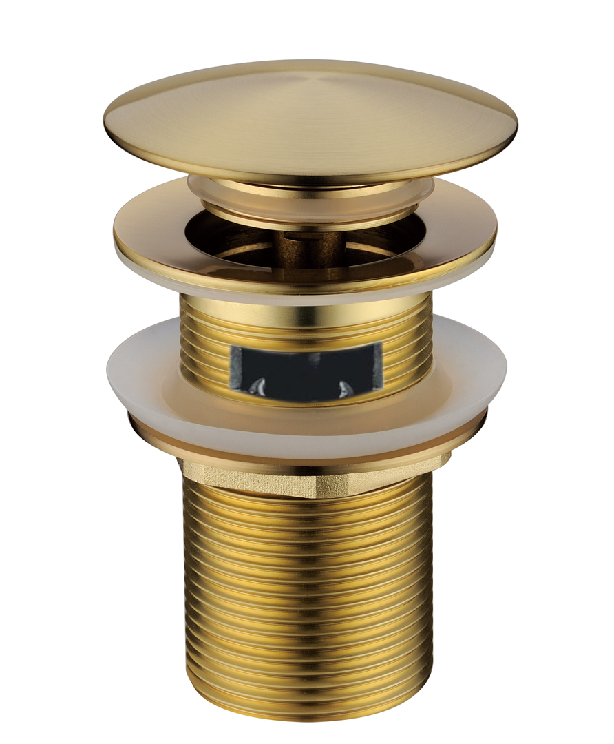 Boheme Донный клапан для раковины, автомат Click-Clack, с переливом, цвет: matt gold 612/2-MG