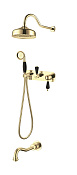 Boheme Tradizionale Nero Душевой комплект встраиваемый - смеситель, душ, 3 потреб., цвет: gold 258