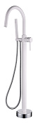 Boheme Uno Смеситель напольный с душевым набором - ручной душ, шланг, держатель, цвет: white/chrome 469-WCR
