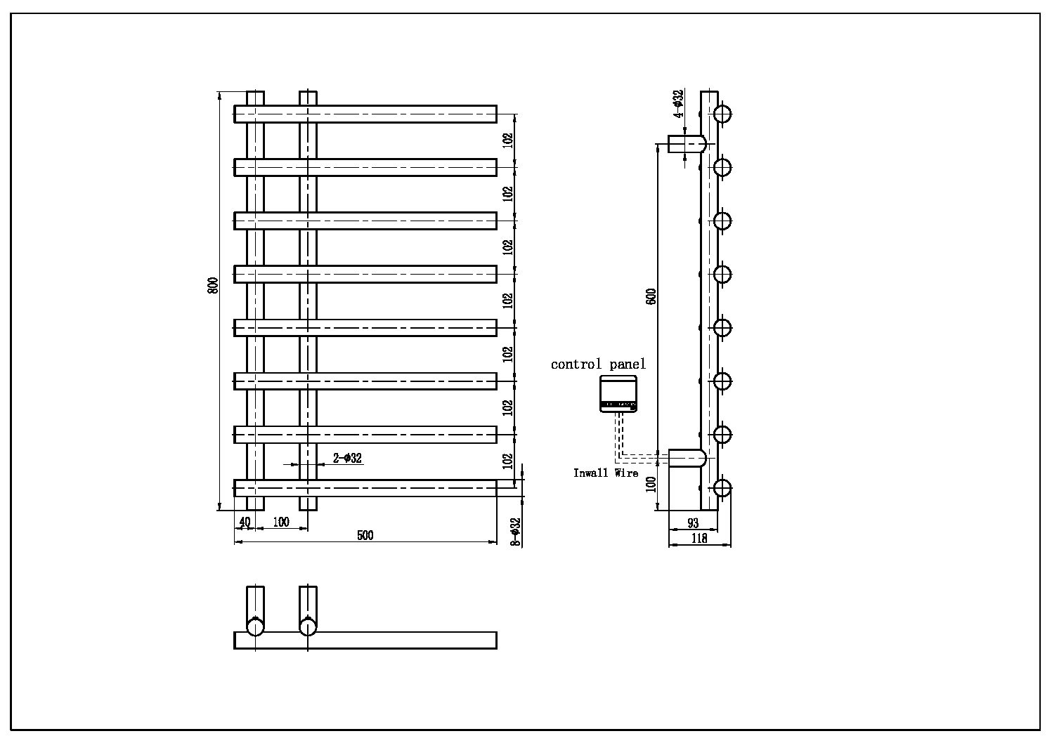 Boheme Uno Spirale Полотенцесушитель электрический 50x80h см, цвет: nickel brush 722-NB