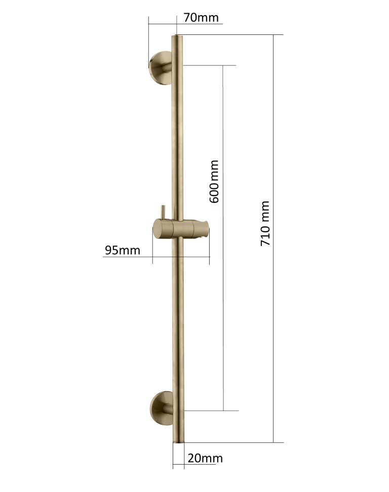 Boheme Uno Душевая штанга 71 см с держателем для душа, цвет: gold 420-G