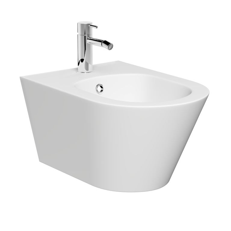 Boheme Avva Биде подвесное 53х35,5х35h см, 1 отверстие под смеситель, перелив хром, цвет: matt white 974-MW