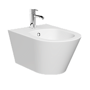 Boheme Avva Биде подвесное 53х35,5х35h см, 1 отверстие под смеситель, перелив хром, цвет: matt white 974-MW