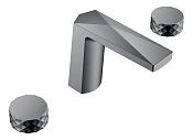 Boheme Venturo Diamond Смеситель для раковины на 3 отверстия, без дк, цвет: shine gun metall 150-SGM-DIAMOND