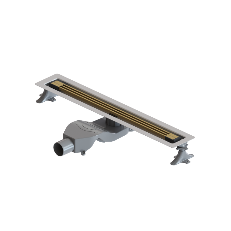 Boheme Трап линейный 60 см, с решеткой со щелью для воды и сифоном, цвет: matt gold 981-60-MG