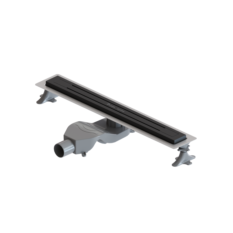 Boheme Трап линейный 60 см, с решеткой со щелью для воды и сифоном, цвет: black 983-60-B