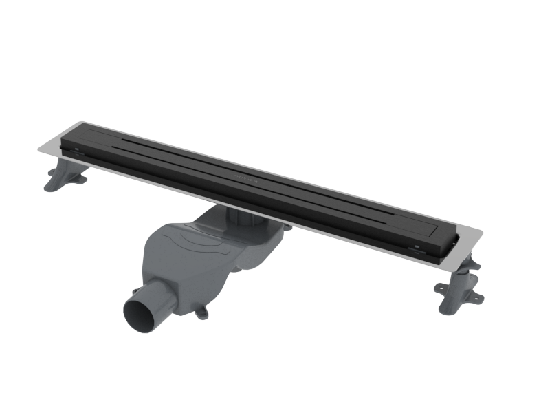 Boheme Трап линейный 80 см, с решеткой со щелью для воды и сифоном, цвет: black 983-80-B