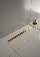 Boheme Трап линейный 80 см, с решеткой со щелью для воды и сифоном, цвет: gold 983-80-G