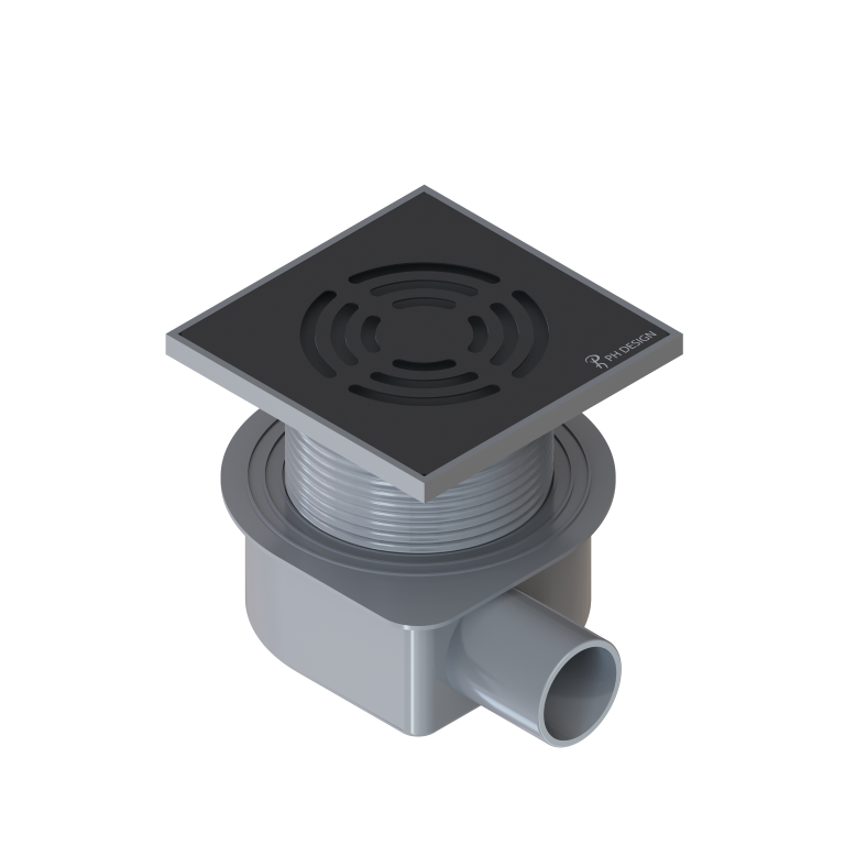 Boheme Трап точечный 10 см, с решеткой со щелью для воды, цвет: black 984-10-B