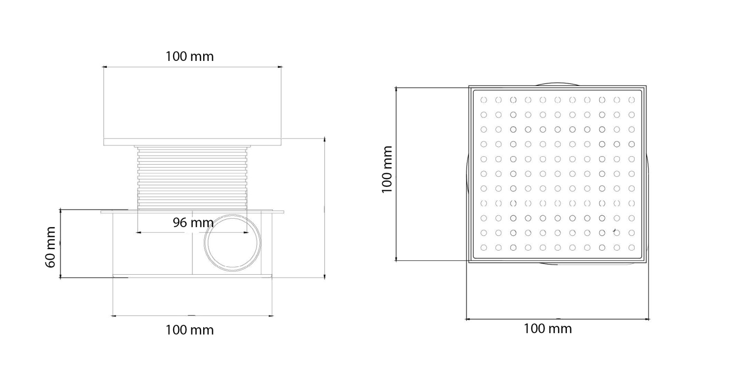 Boheme Трап точечный 10 см, с решеткой со щелью для воды, цвет: matt gold 984-10-MG