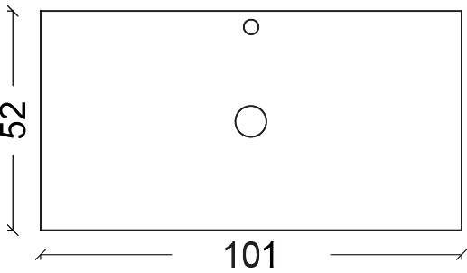 Armadi Art Neoart Столешница 101х52х0,8h см, цвет: белый 851-100