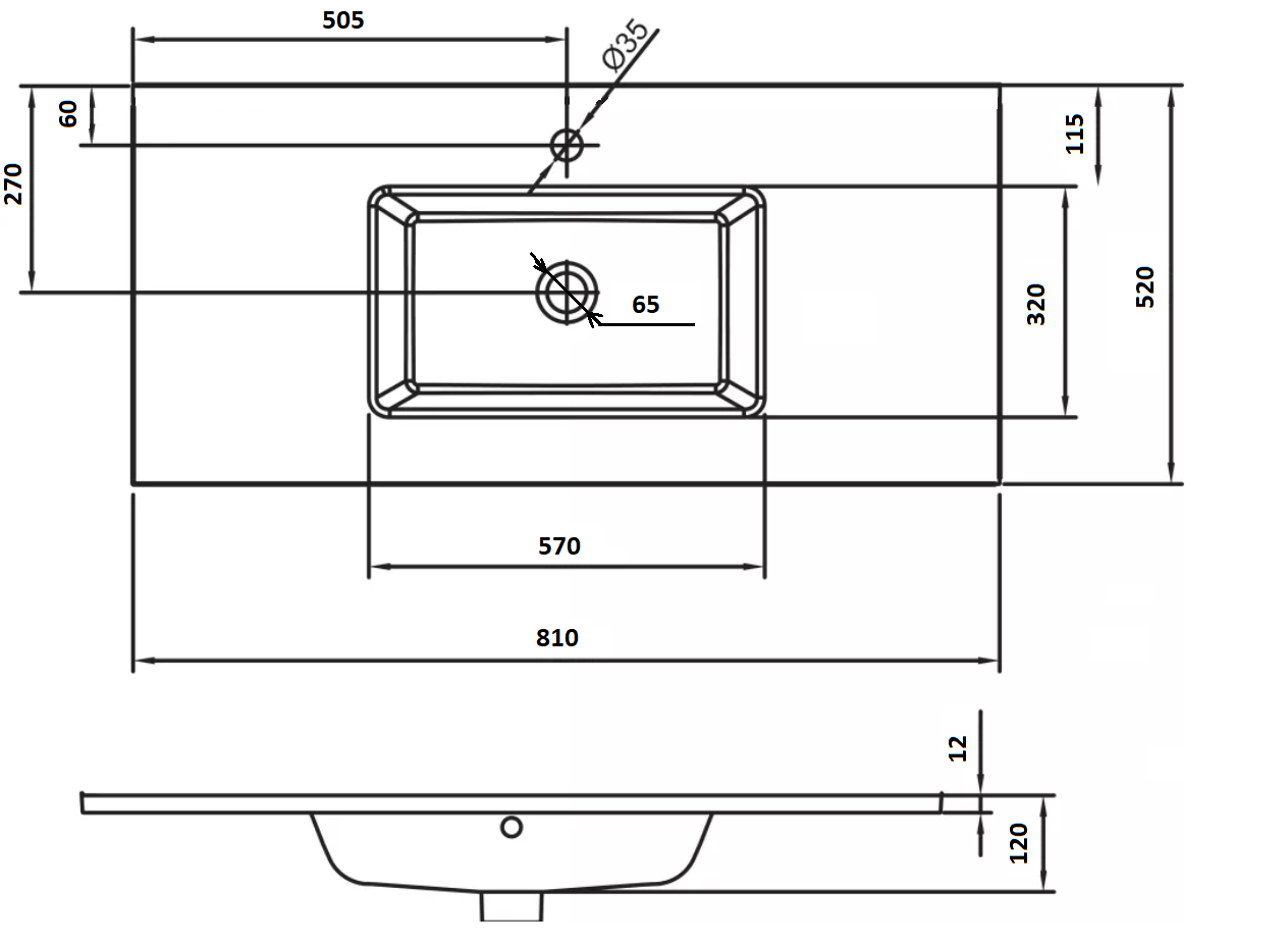 Armadi Art Neoart Столешница 81х52х12h см, цвет: gold 852-080-G