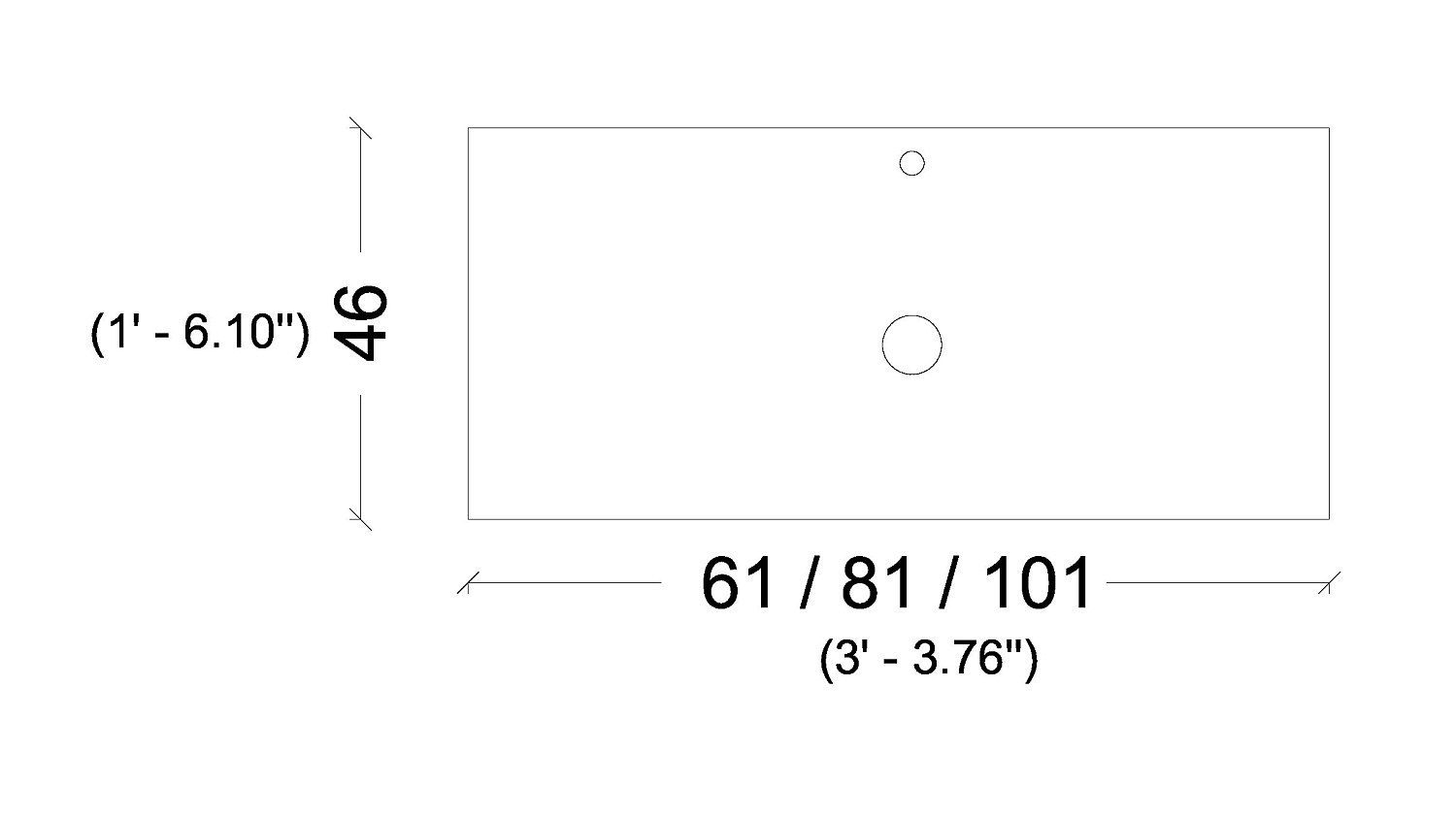 Armadi Art Vallessi Столешница 101х46х1h см, цвет: white 840-100-W