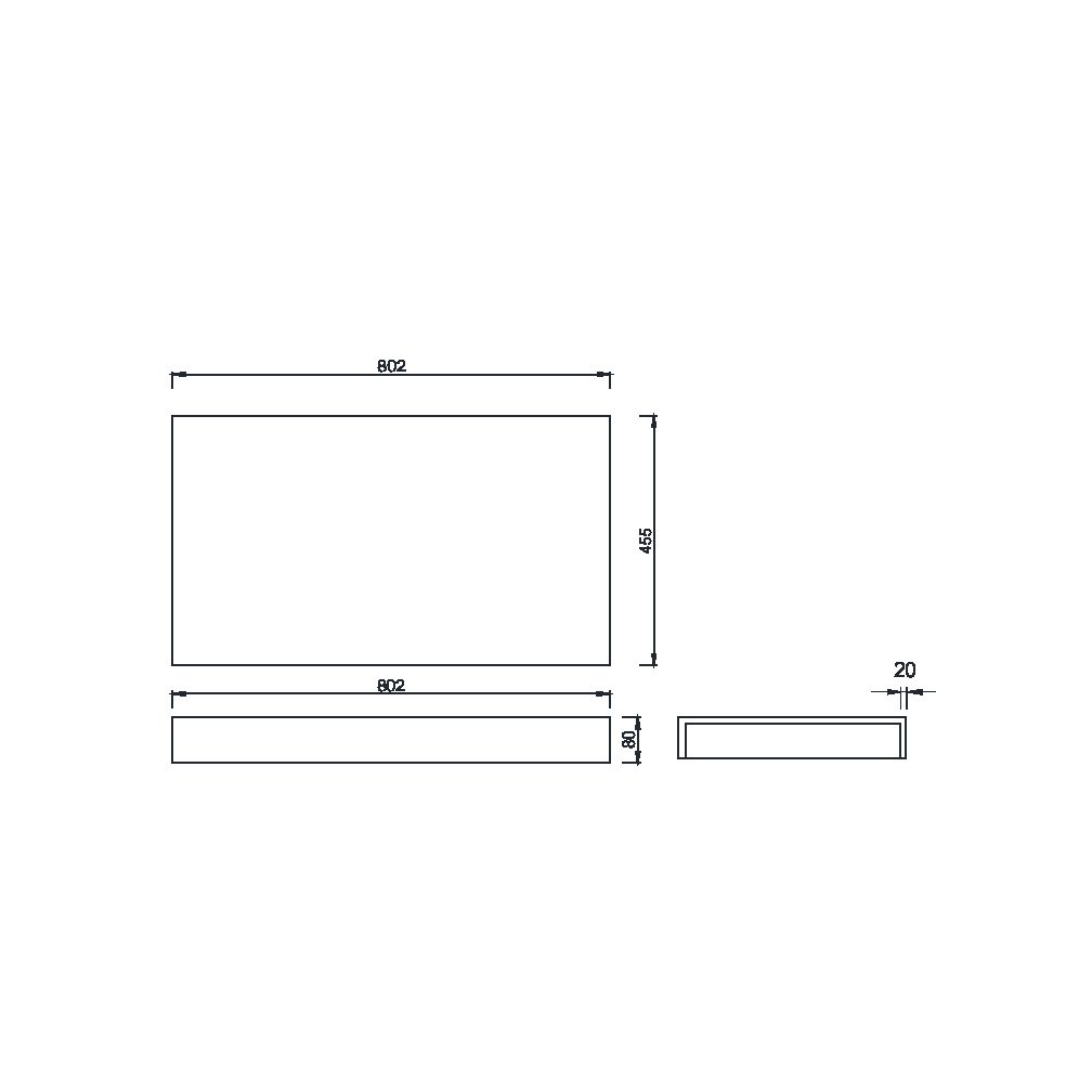 Armadi Art Flat Столешница 80,2х45,5х8h см, цвет: белый 869-080