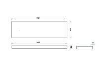 Armadi Art Flat Столешница 140,2х45,5х8h см, цвет: белый 869-140