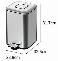 Boheme Q Ведро с крышкой напольное, 7 литров, цвет: matt gold 10948-MG