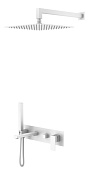 Boheme Qubic Душевой комплект встраиваемый - смеситель, верхний, ручной душ, шланг, цвет: matt white 474-MW