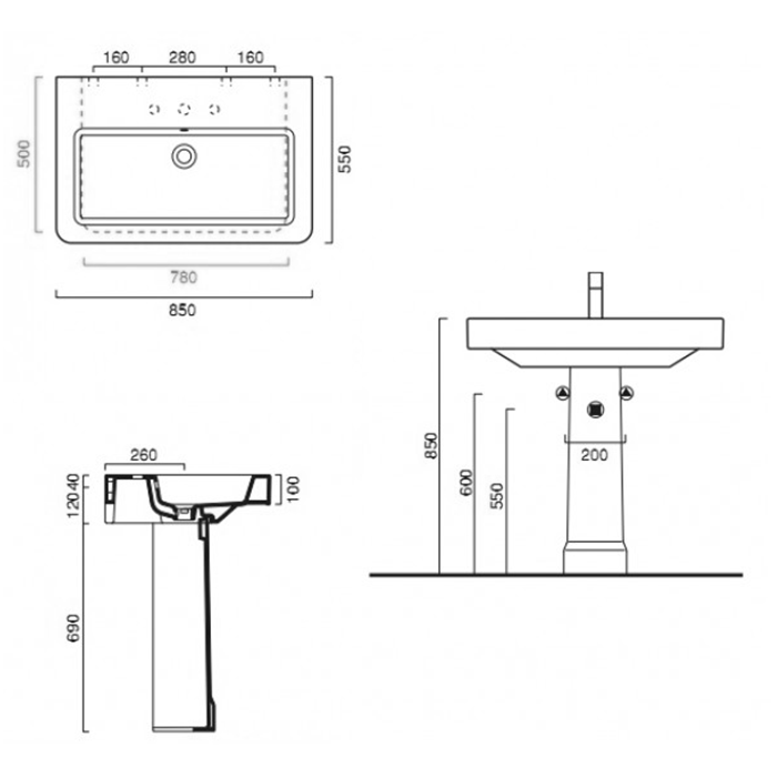 Catalano Roma Пьедестал для раковины напольный, цвет: белый глянцевый 1CORO00