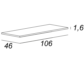Столешница Cezares Bellagio 106 bianco 50186