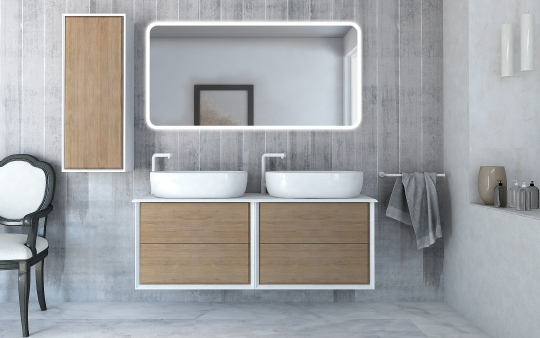 Cezares Bellagio Столешница под раковину 141х46 см, искусственный мрамор, цвет: bianco 50187