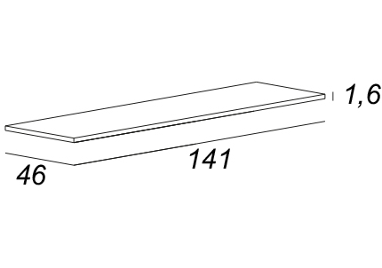 Cezares Bellagio Столешница под раковину 141х46 см, искусственный мрамор, цвет: bianco 50187