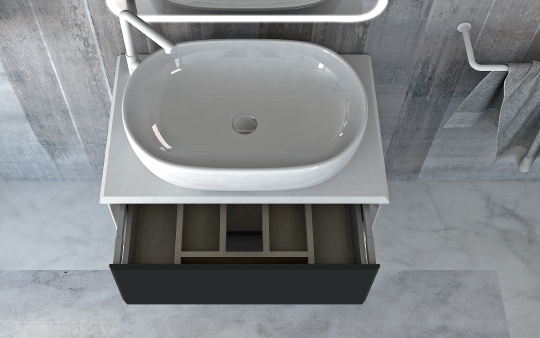 Cezares Bellagio Столешница под раковину 71х46 см, искусственный мрамор, цвет: bianco 50185