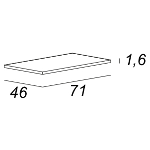 Cezares Bellagio Столешница под раковину 71х46 см, искусственный мрамор, цвет: bianco 50185