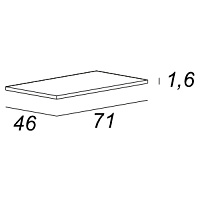 Cezares Bellagio Столешница под раковину 71х46 см, искусственный мрамор, цвет: bianco 50185