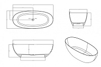 Abber Kristall Ванна прозрачная отдельностоящая 170x75x55h см, цвет: зеленый AT9703Emerald