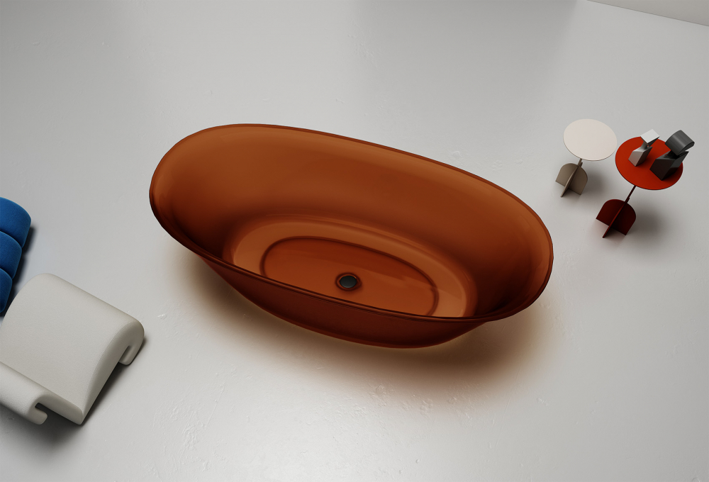 Abber Kristall Ванна прозрачная отдельностоящая 170x75x55h см, цвет: коричневый AT9707Opal