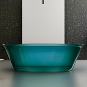 Abber Kristall Ванна прозрачная отдельностоящая 170x75x55h см, цвет: бирюзовый AT9707Aquamarin