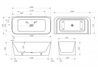 Abber Ванна акриловая пристенная 160x75x58h см, цвет: белый AB9223-1.6