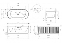 Abber Ванна акриловая отдельностоящая 170x80x58h см, цвет: белый AB9410-1.7