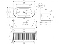 Abber Ванна акриловая пристенная 170x80x58h см, цвет: белый AB9416-1.7