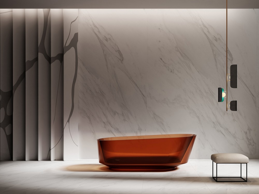 Abber Kristall Ванна прозрачная отдельностоящая 170x80x58h см, цвет: коричневый AT9706Opal