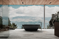 Abber Kristall Ванна прозрачная отдельностоящая 165x78x58h см, цвет: черный AT9701Onyx