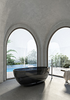 Abber Kristall Ванна прозрачная отдельностоящая 165x78x58h см, цвет: черный AT9701Onyx