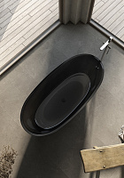 Abber Kristall Ванна прозрачная отдельностоящая 165x78x58h см, цвет: черный AT9701Onyx