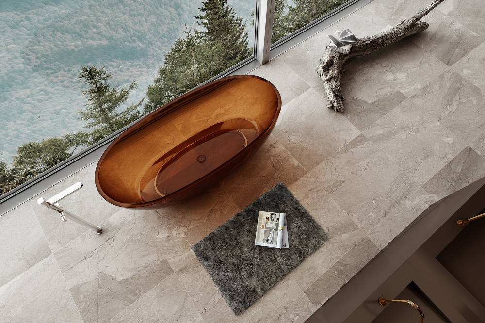 Abber Kristall Ванна прозрачная отдельностоящая 165x78x58h см, цвет: коричневый AT9701Opal