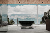 Abber Kristall Ванна прозрачная отдельностоящая 180x85x52h см, цвет: черный AT9702Onyx