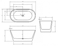 Abber Ванна акриловая отдельностоящая 140x70x60h см, цвет: белый AB9203-1.4