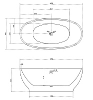 Abber Ванна акриловая отдельностоящая 165x80x60h см, цвет: белый AB9207
