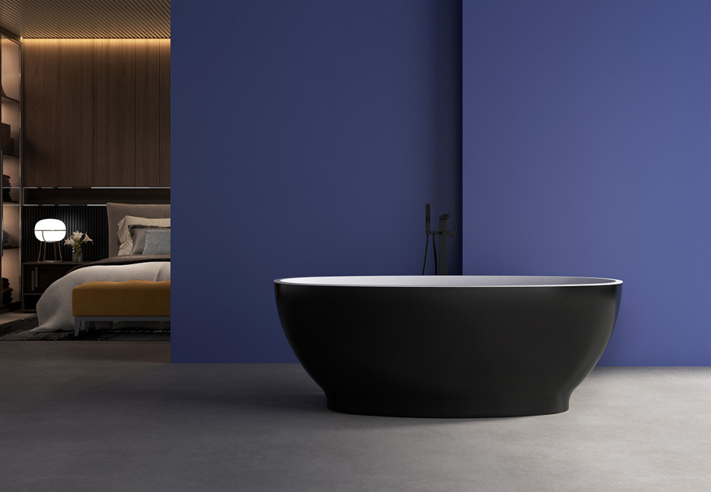 Abber Ванна акриловая отдельностоящая 165x80x60h см, цвет: черный AB9207MB