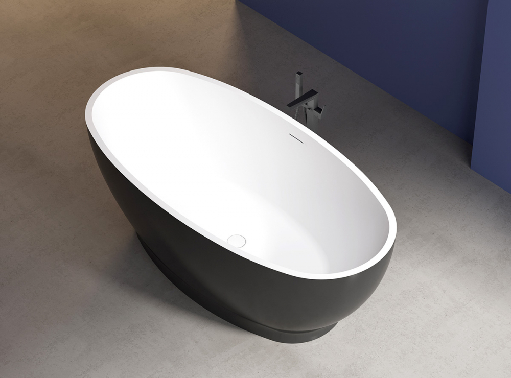 Abber Ванна акриловая отдельностоящая 165x80x60h см, цвет: черный AB9207MB