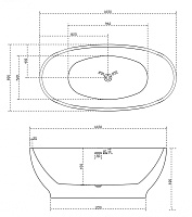 Abber Ванна акриловая отдельностоящая 165x80x60h см, цвет: черный AB9207MB