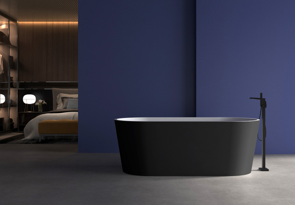 Abber Ванна акриловая отдельностоящая 170x80x60h см, цвет: черный AB9209MB